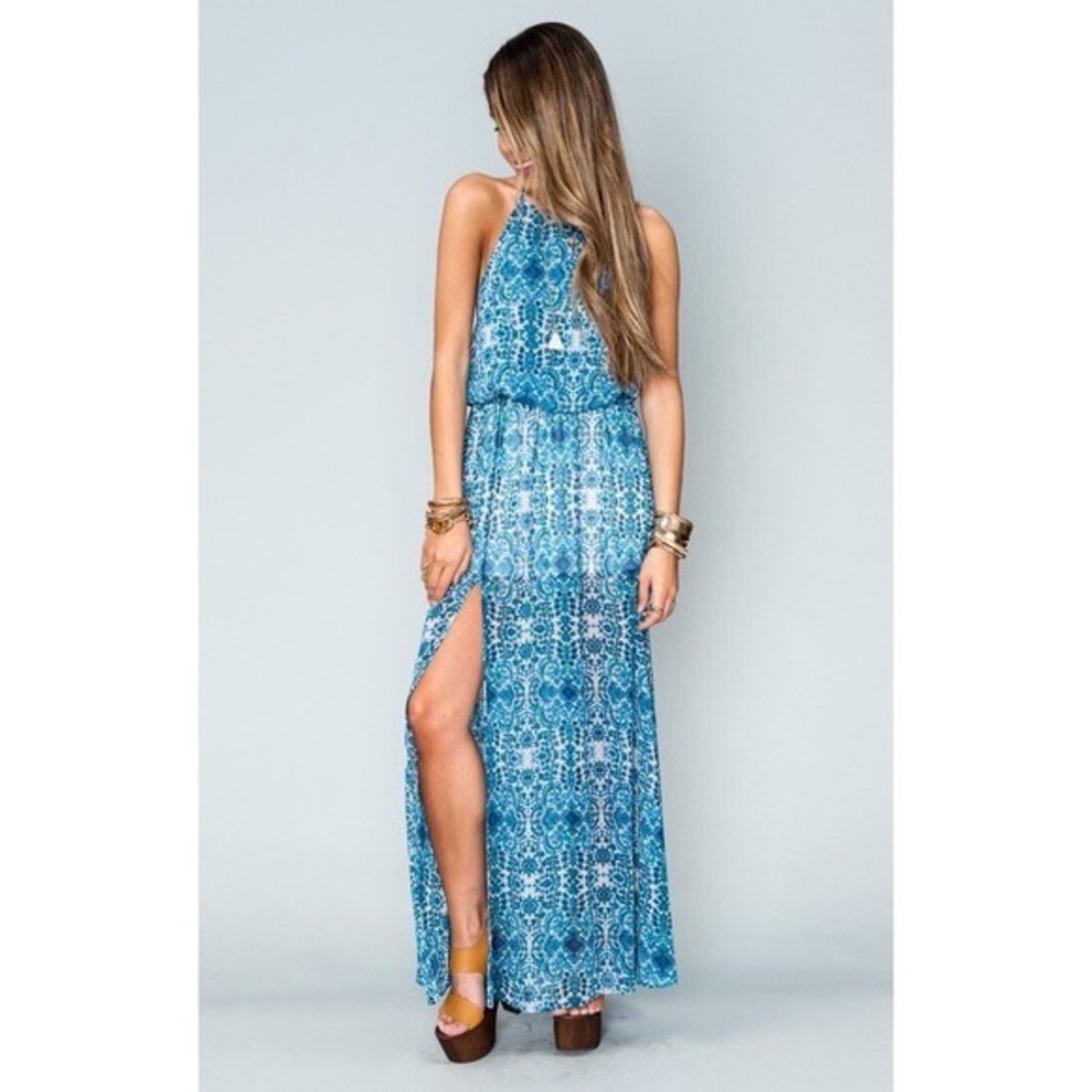SMYM Heather Halter Dress in Santorini Splash